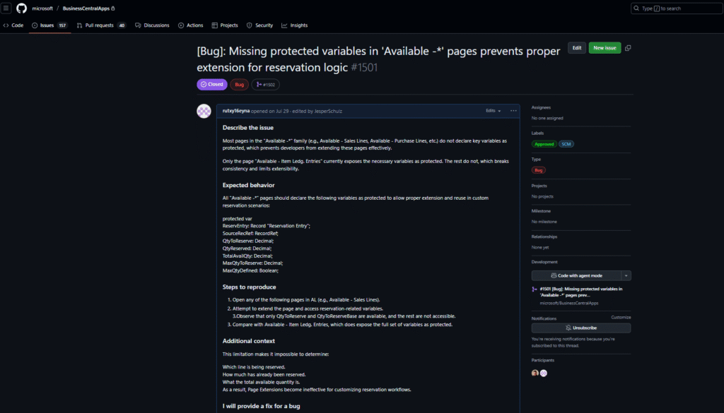 Mejoramos Business Central desde dentro: Contribuimos al repositorio oficial de Microsoft 1 2025 blog 26 Aportamos mejoras a BC 1